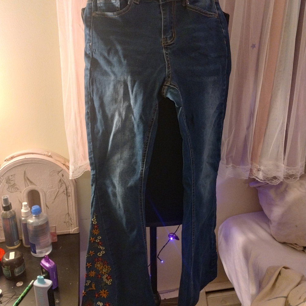 Embroidered Blue Jeans - Picture 2 of 2